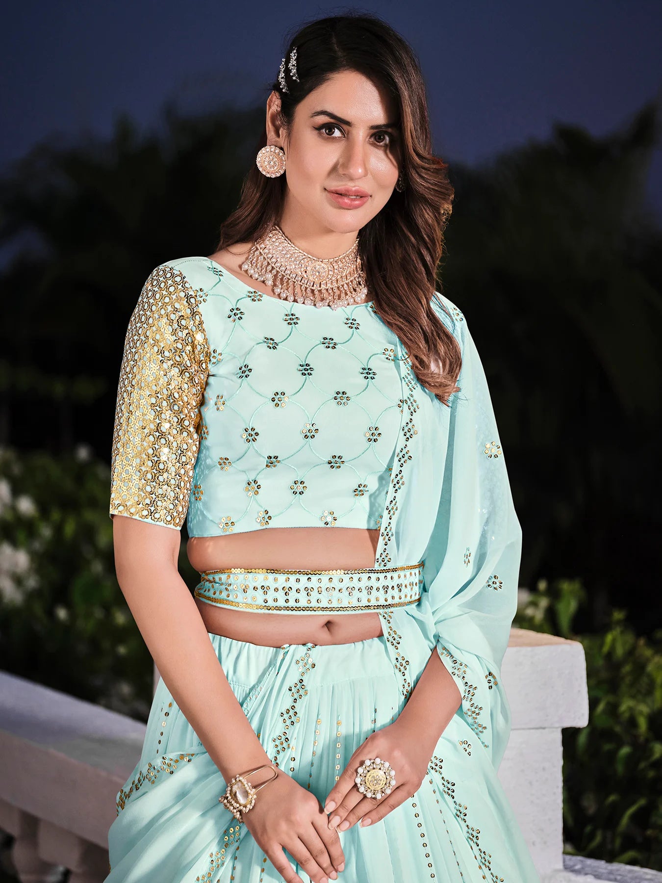 Sequence Work Lehenga