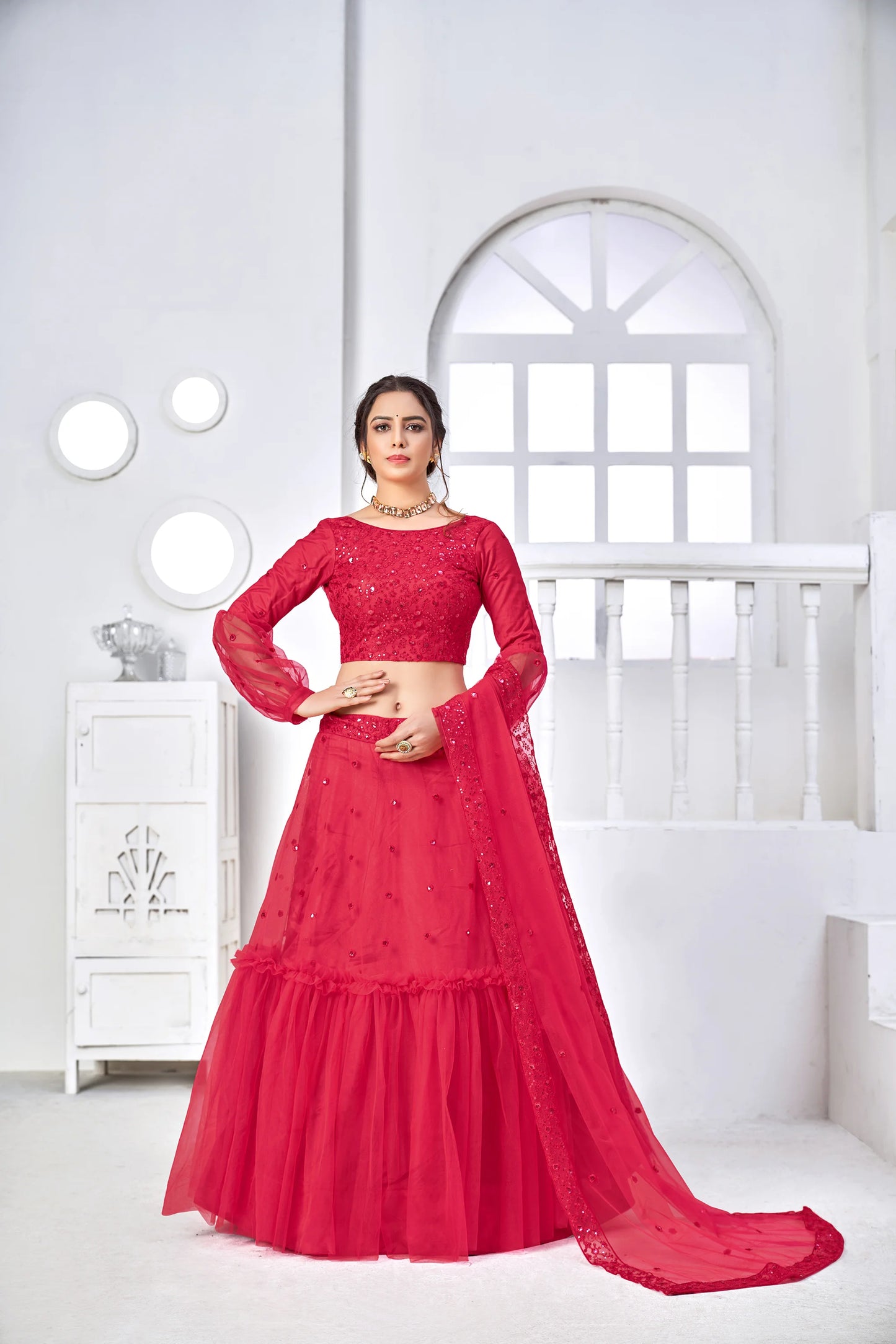 Net Fabric Lehenga Choli