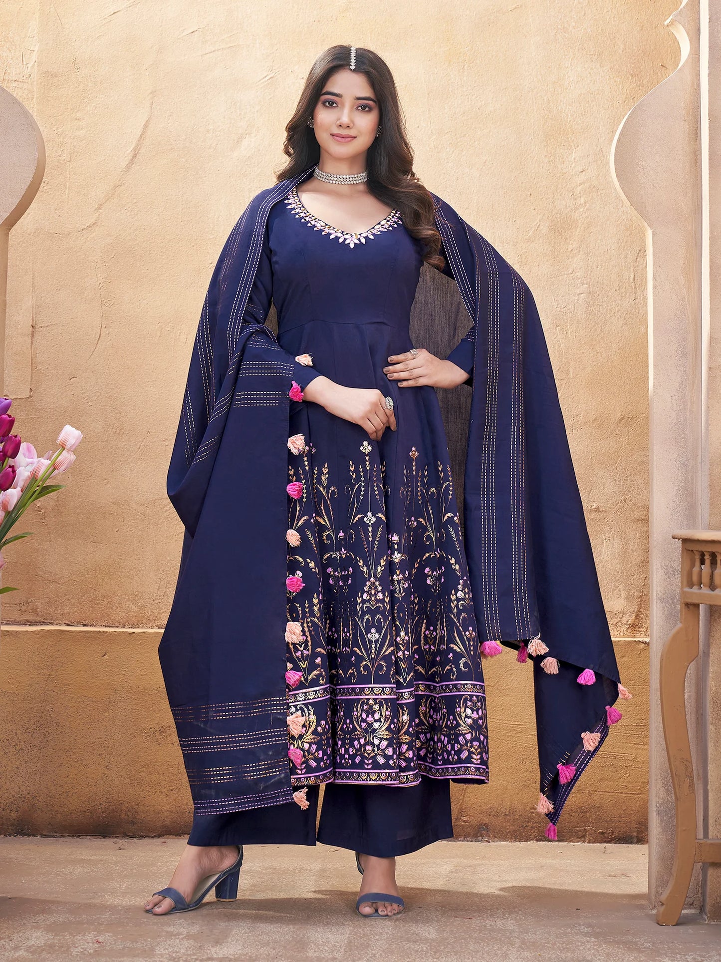 Navy blue suit set