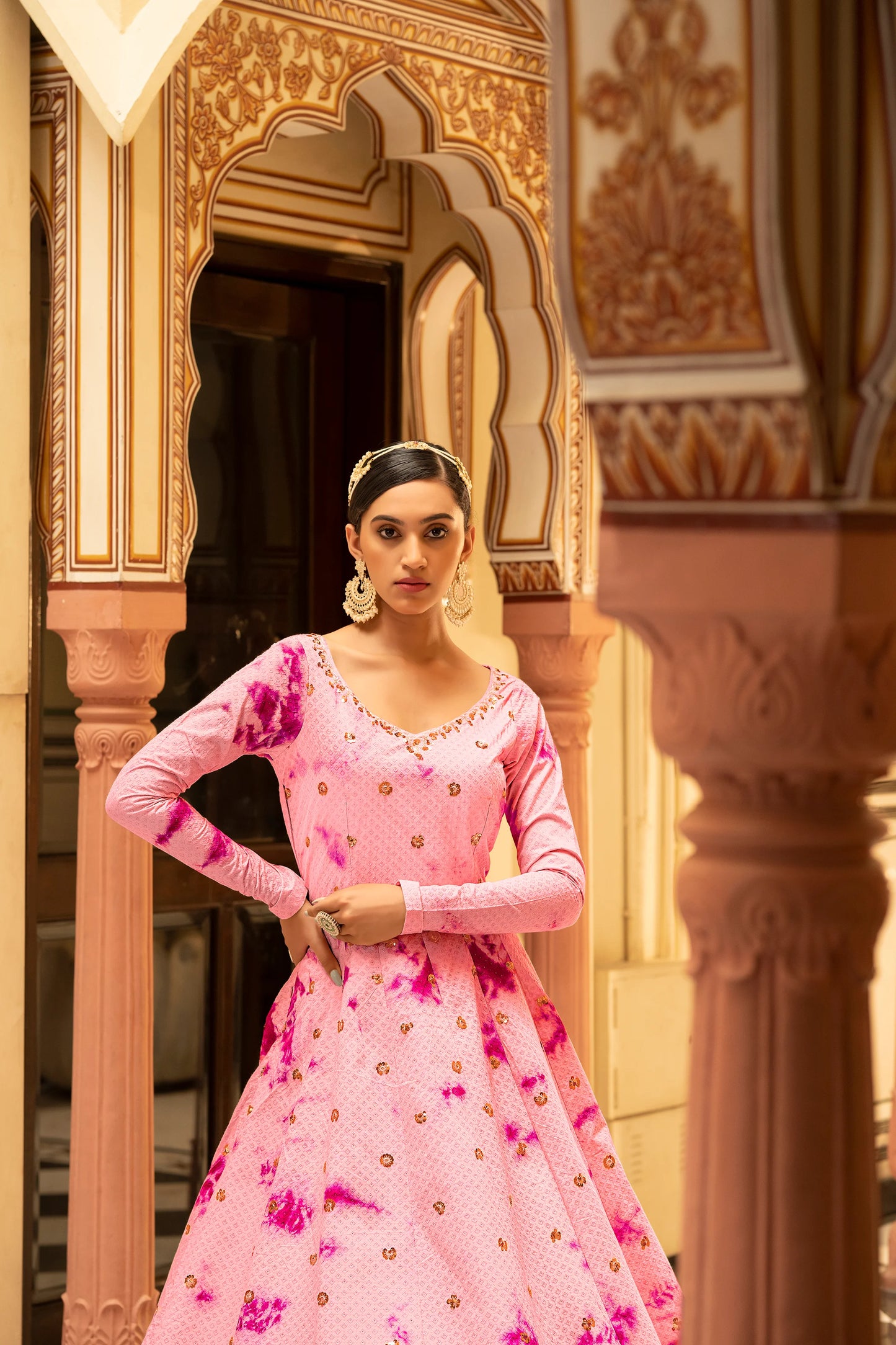 Designer pink gown