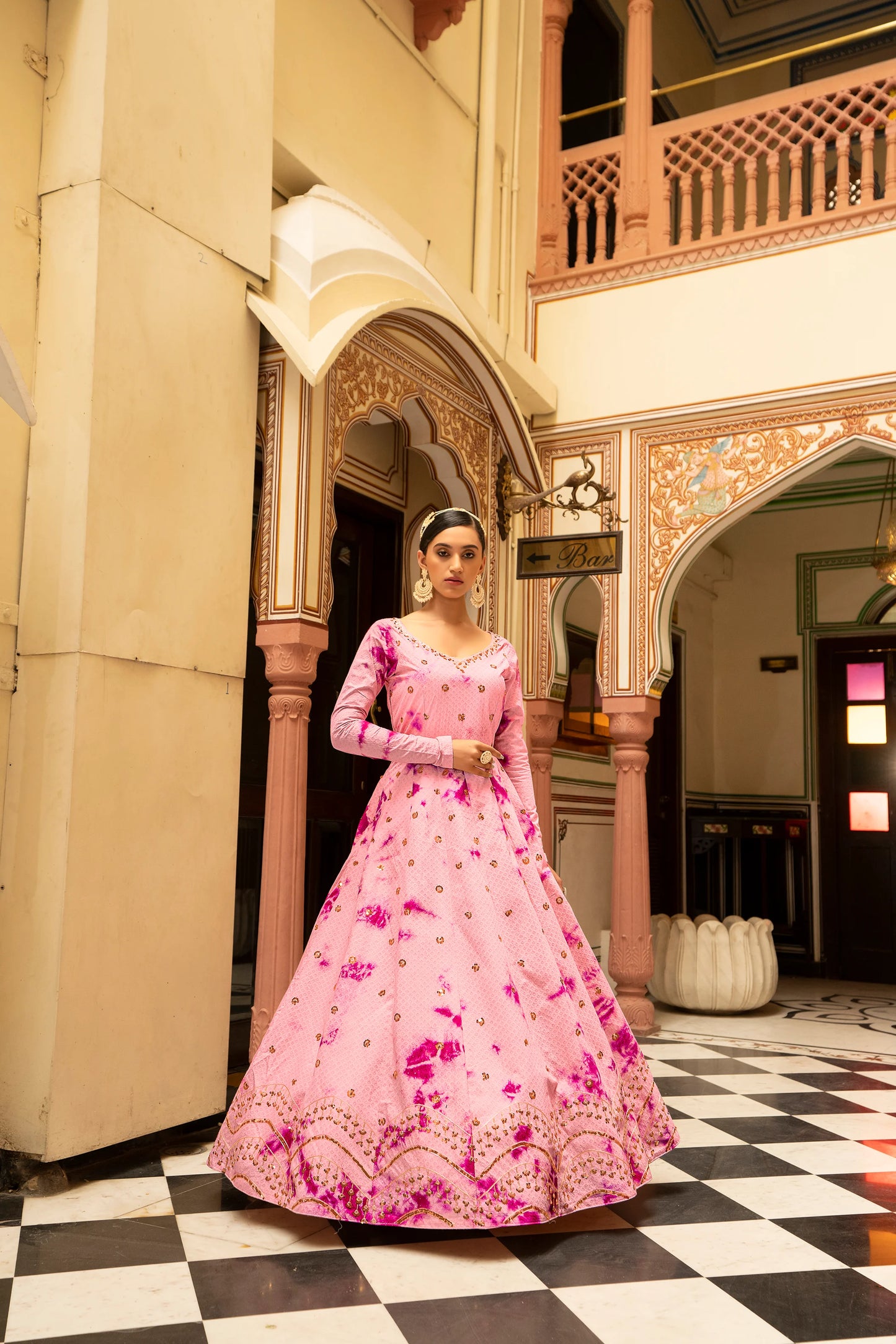 Designer pink gown