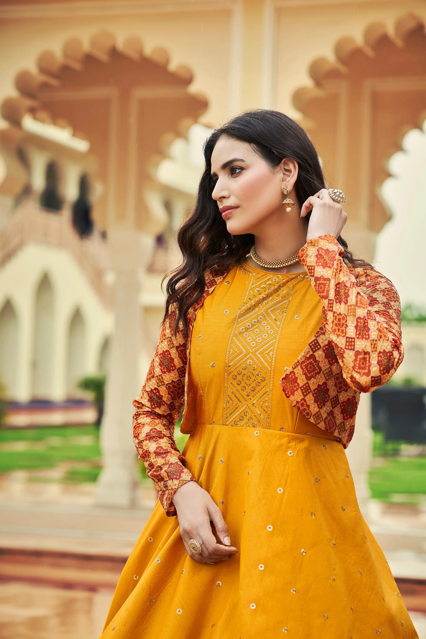 Mustard Yellow Gown for Festive Occasions