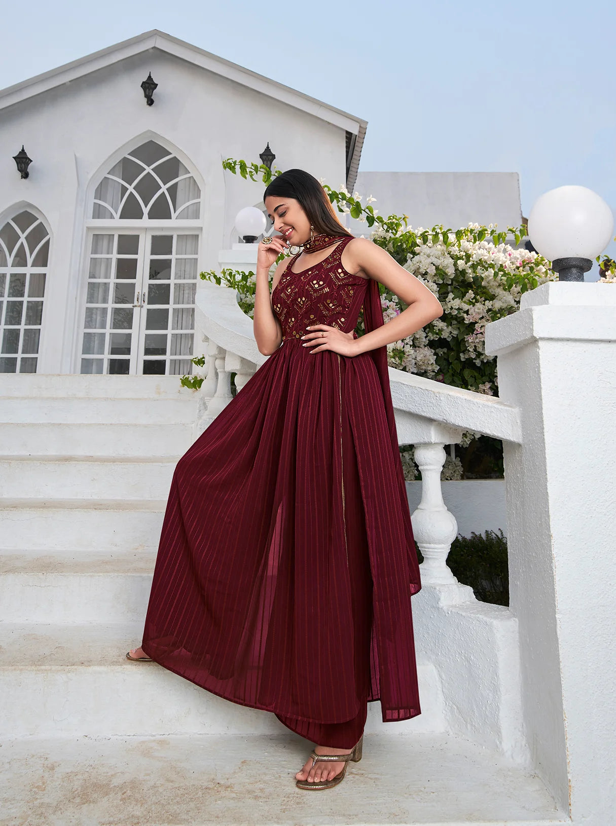 Maroon salwar suit