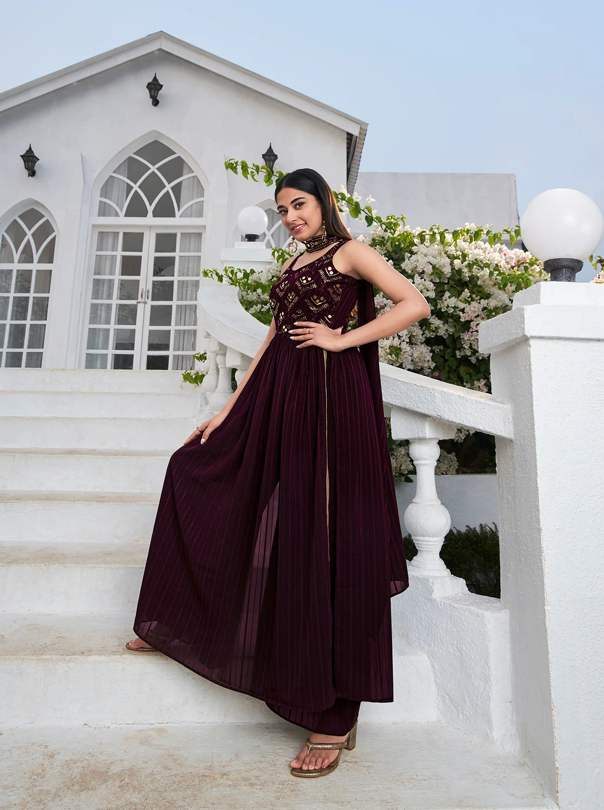 Purple Georgette Salwar Suit