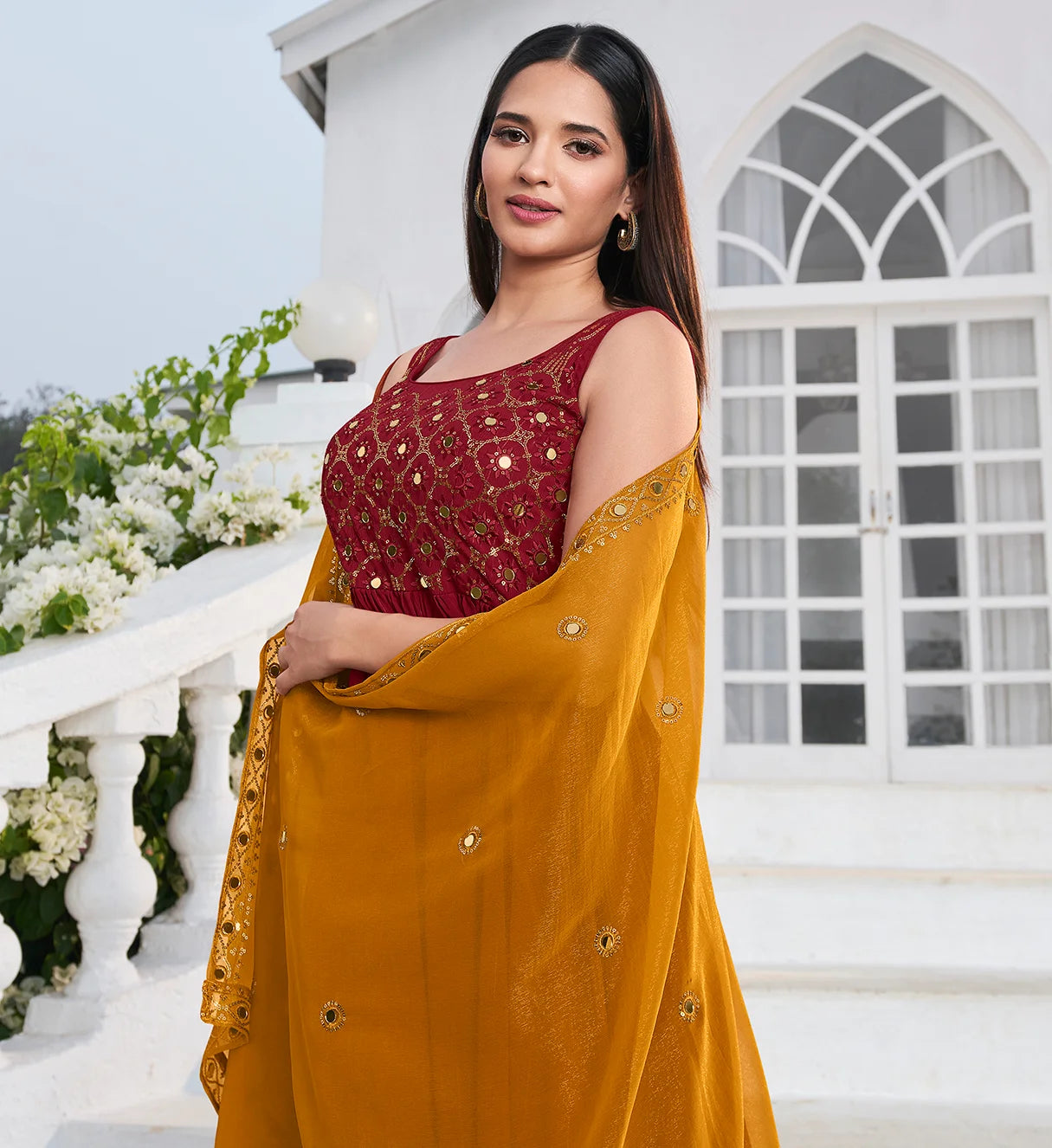 Thread work salwar suit