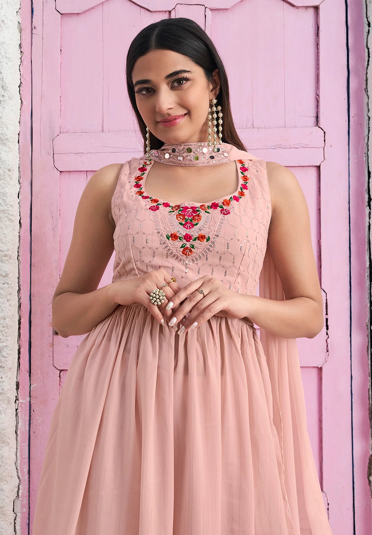 Peach Palazzo Suit Online