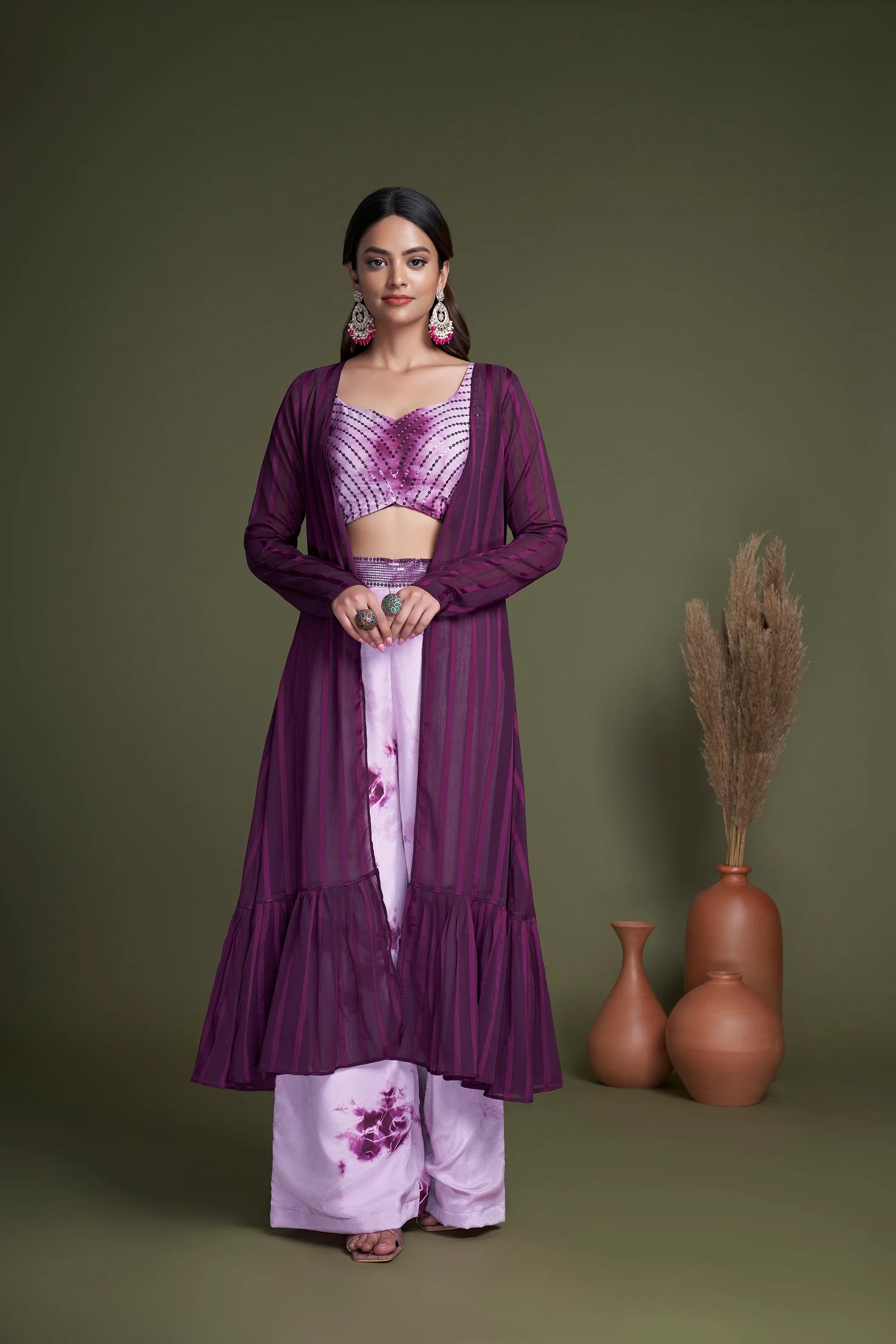 Lavender palazzo choli