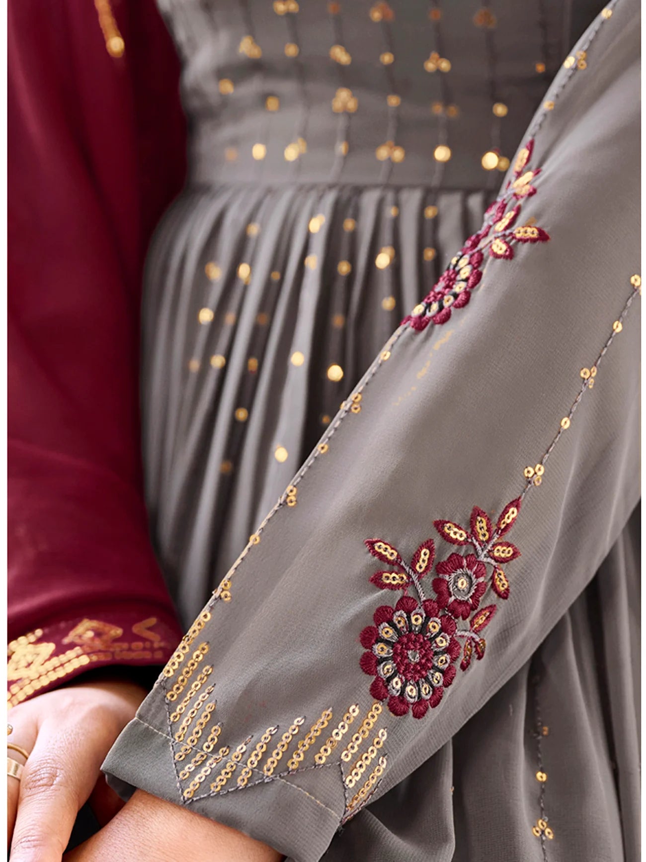 Grey Thread Work Suit