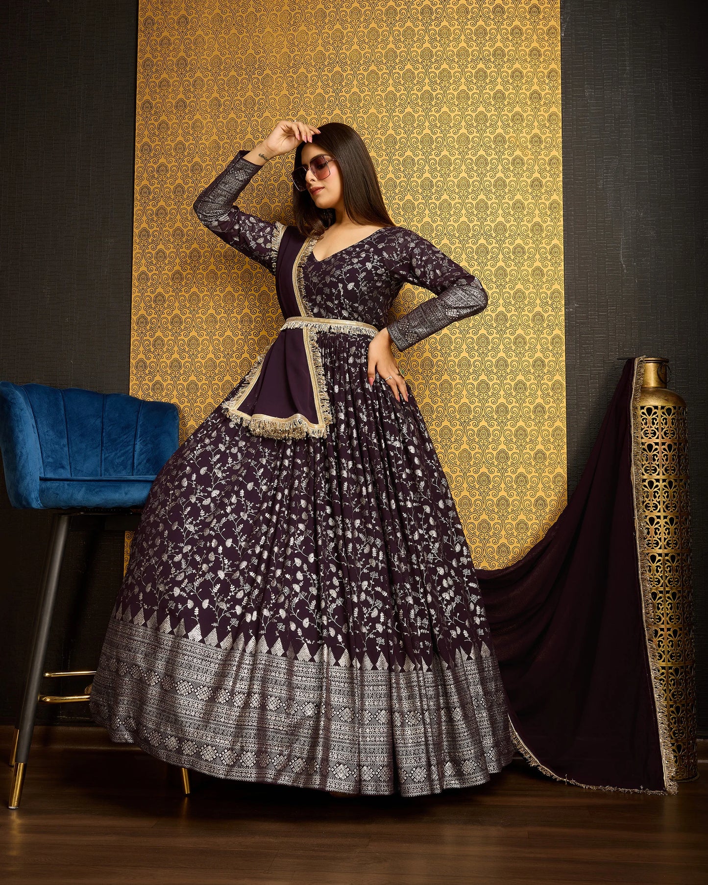 Faux Georgette Gown