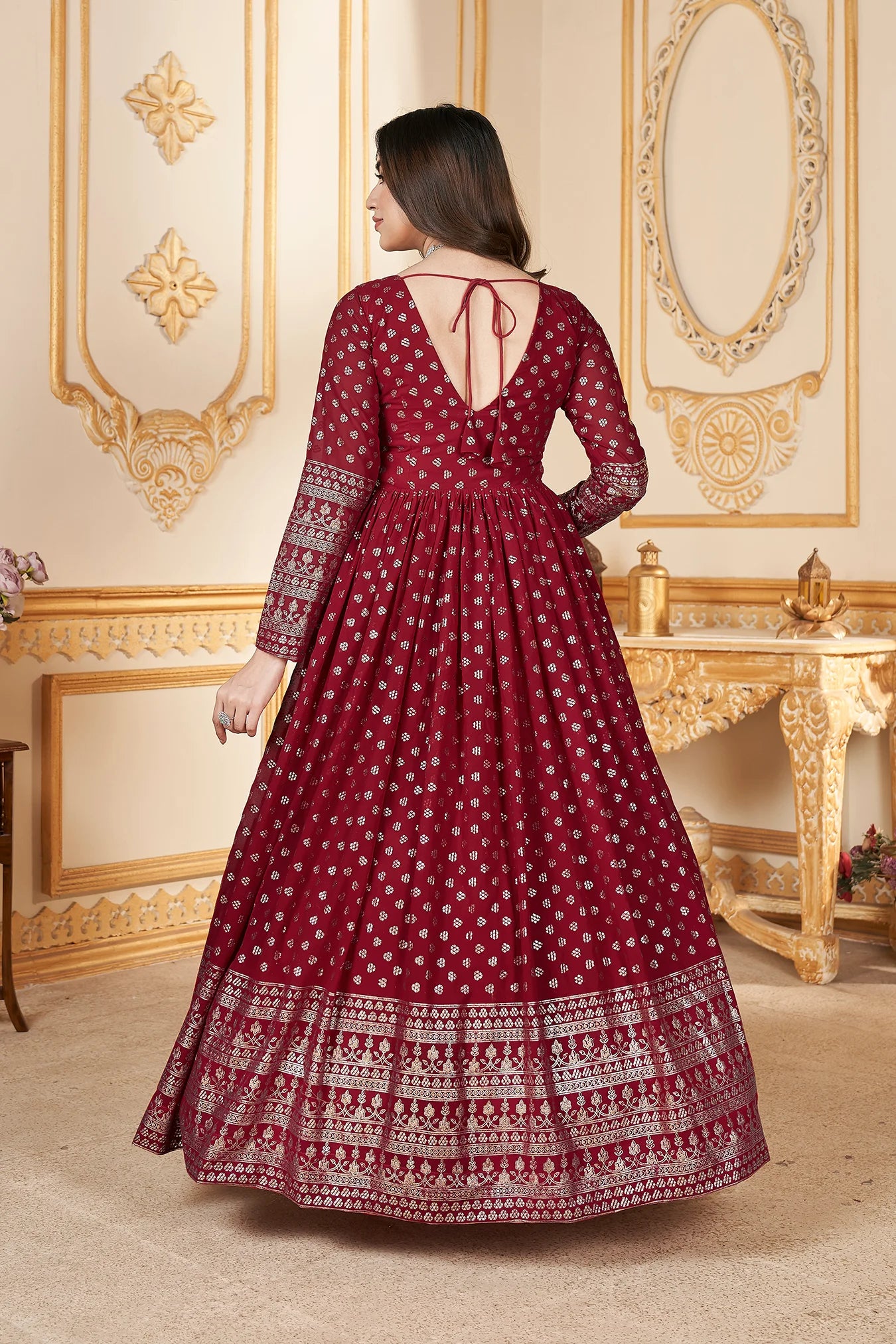 Red georgette dress