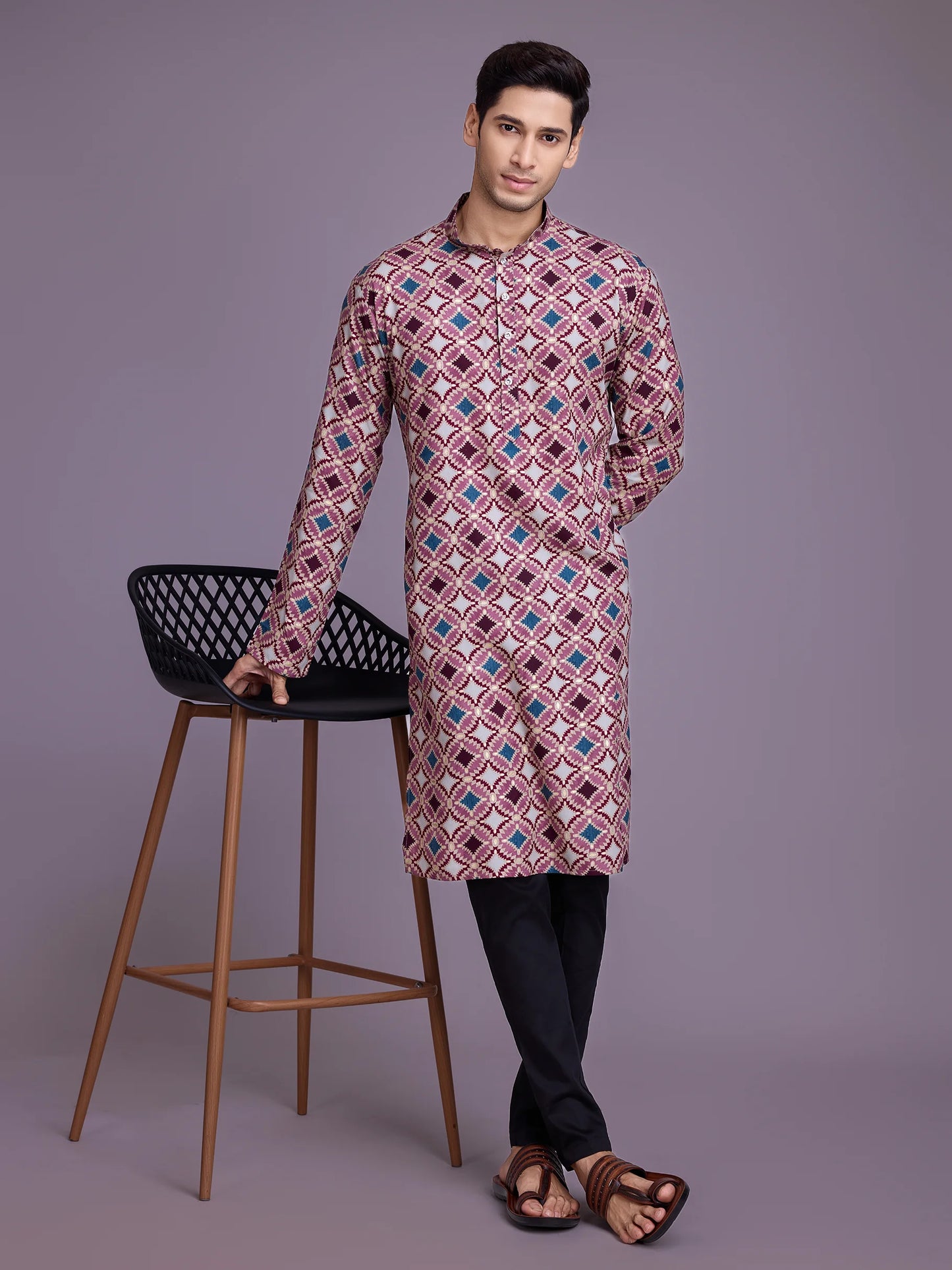 dusty pink kurta