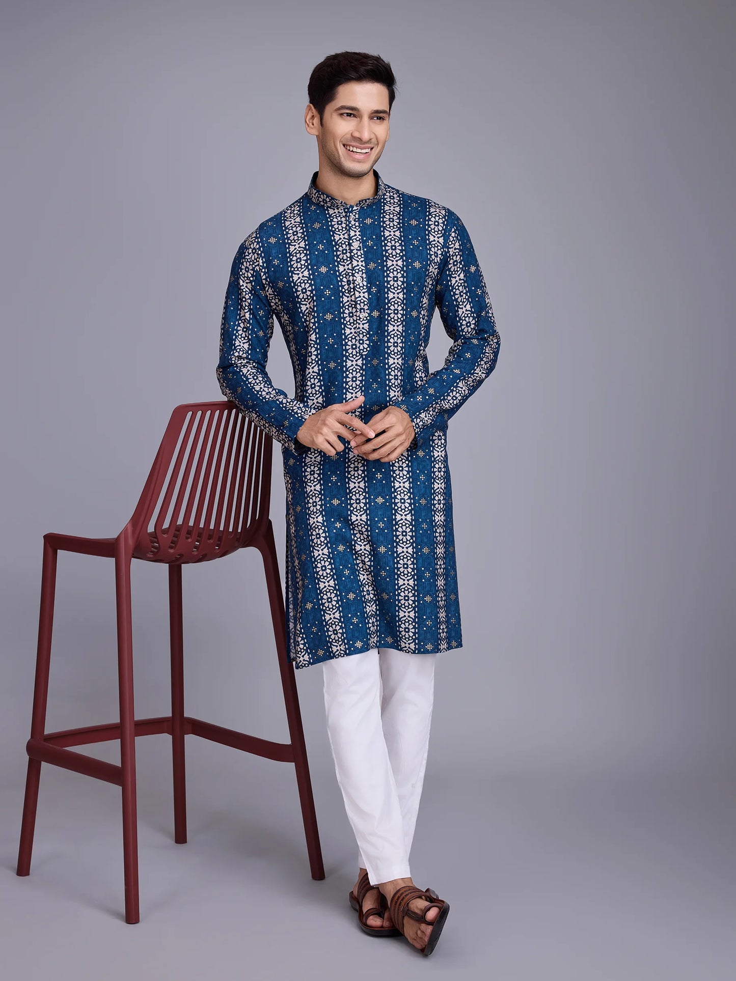 blue rayon kurta