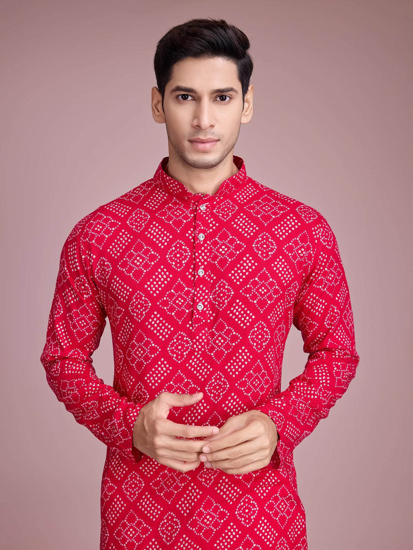 Men's Foil Print Kurta