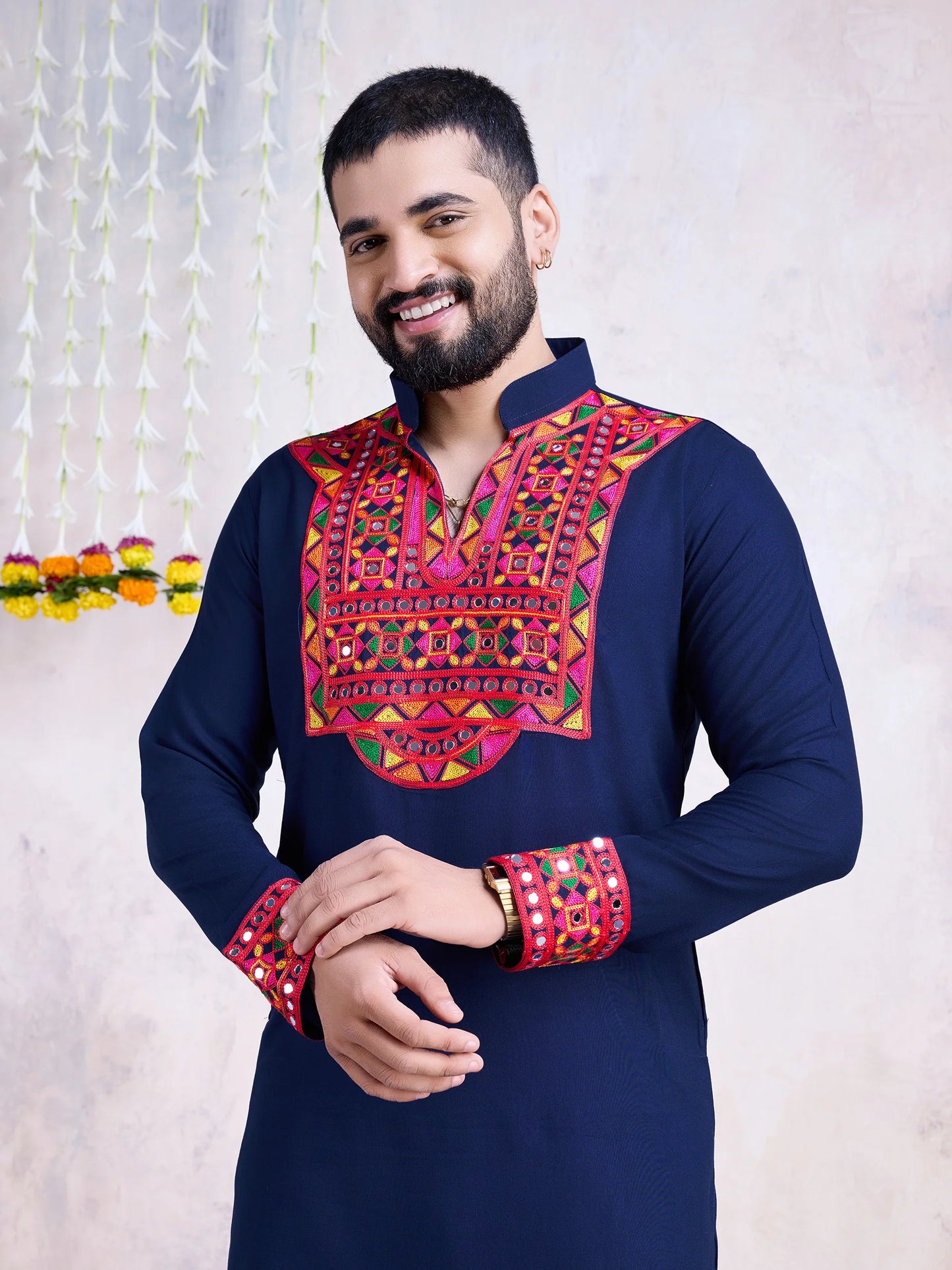 Embroidered Mirror Work Kurta
