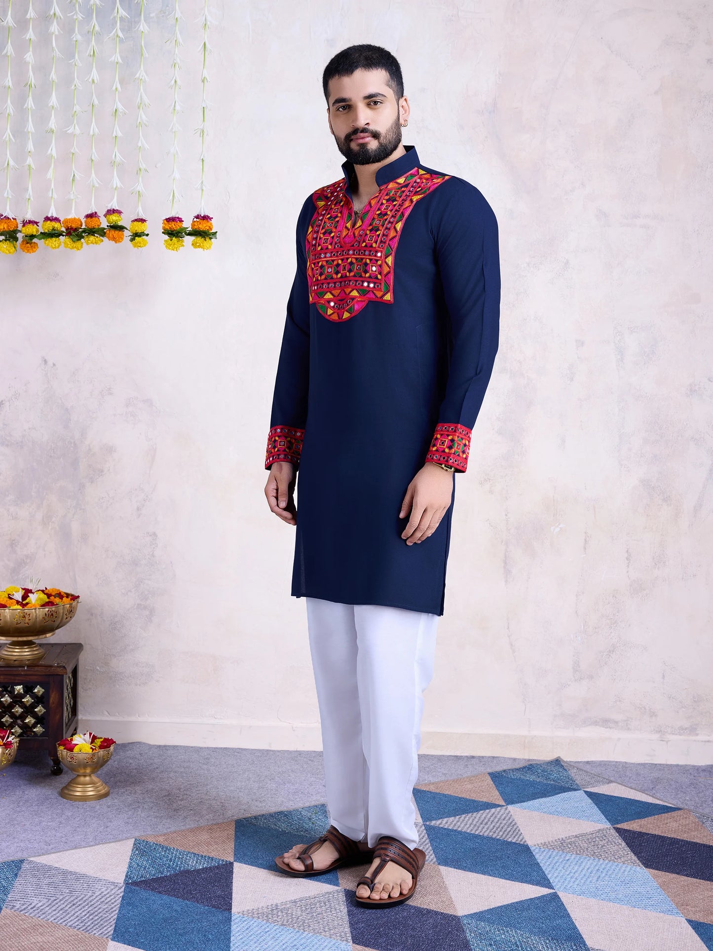 Rayon Mirror Work Kurta