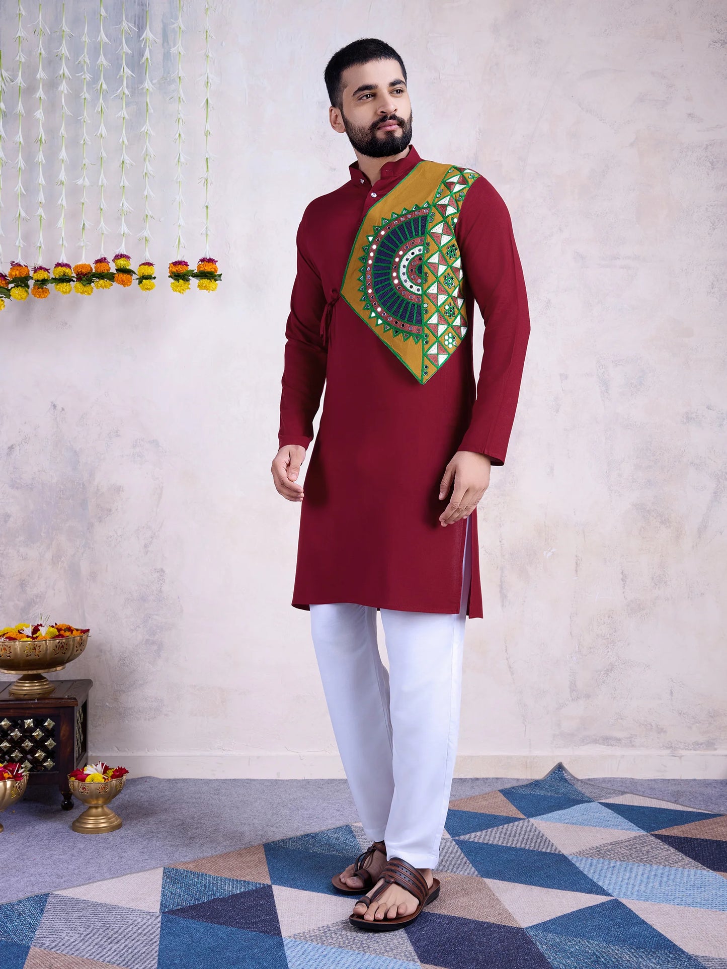 Maroon kurta for men