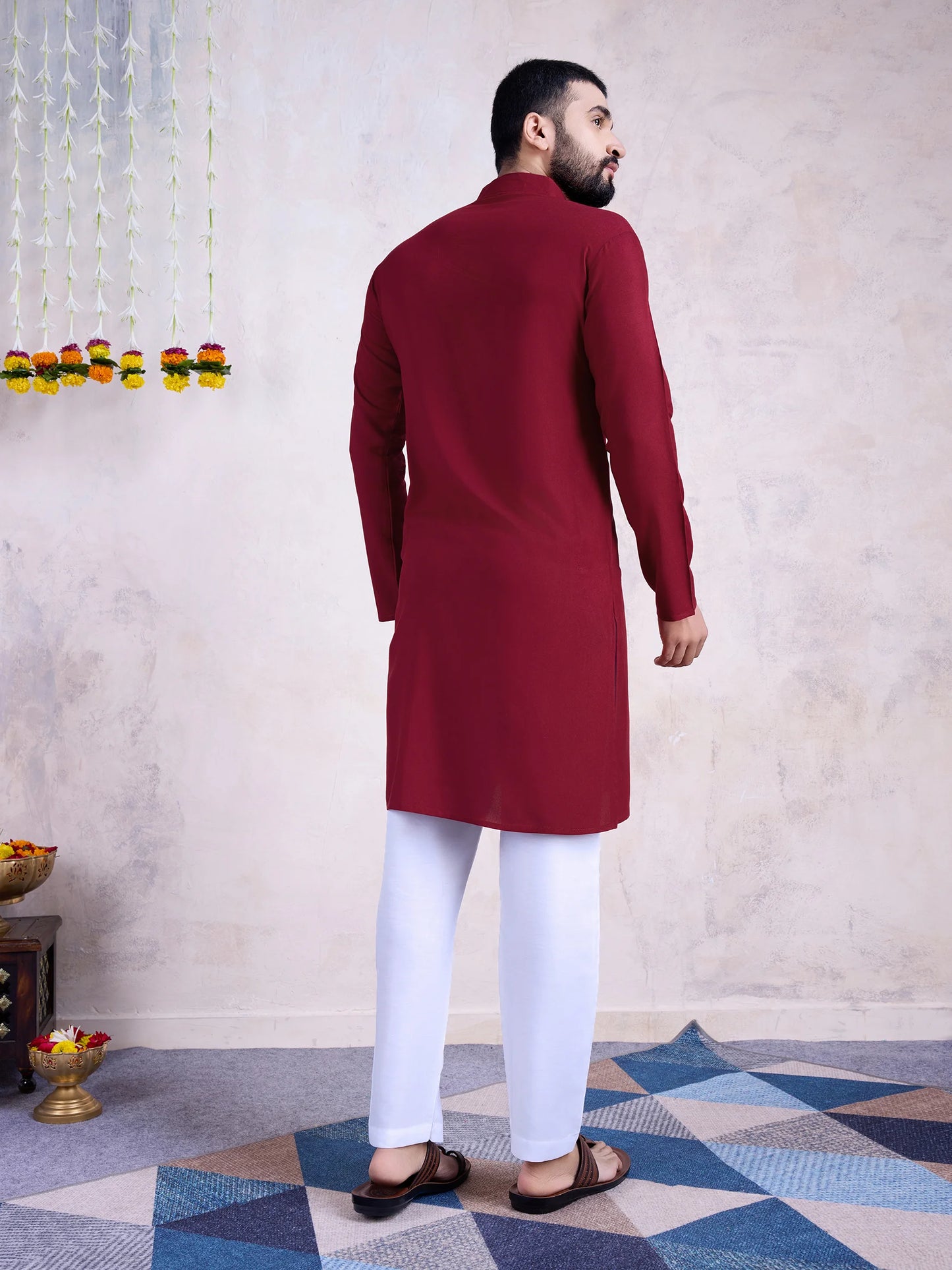 Traditional maroon kurta