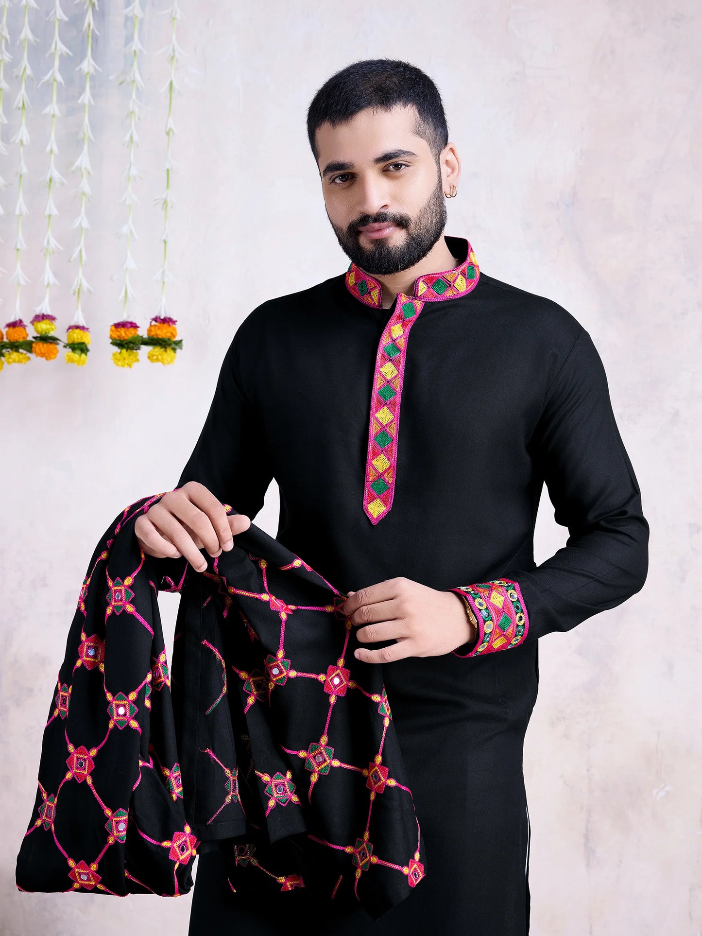Designer black kurta