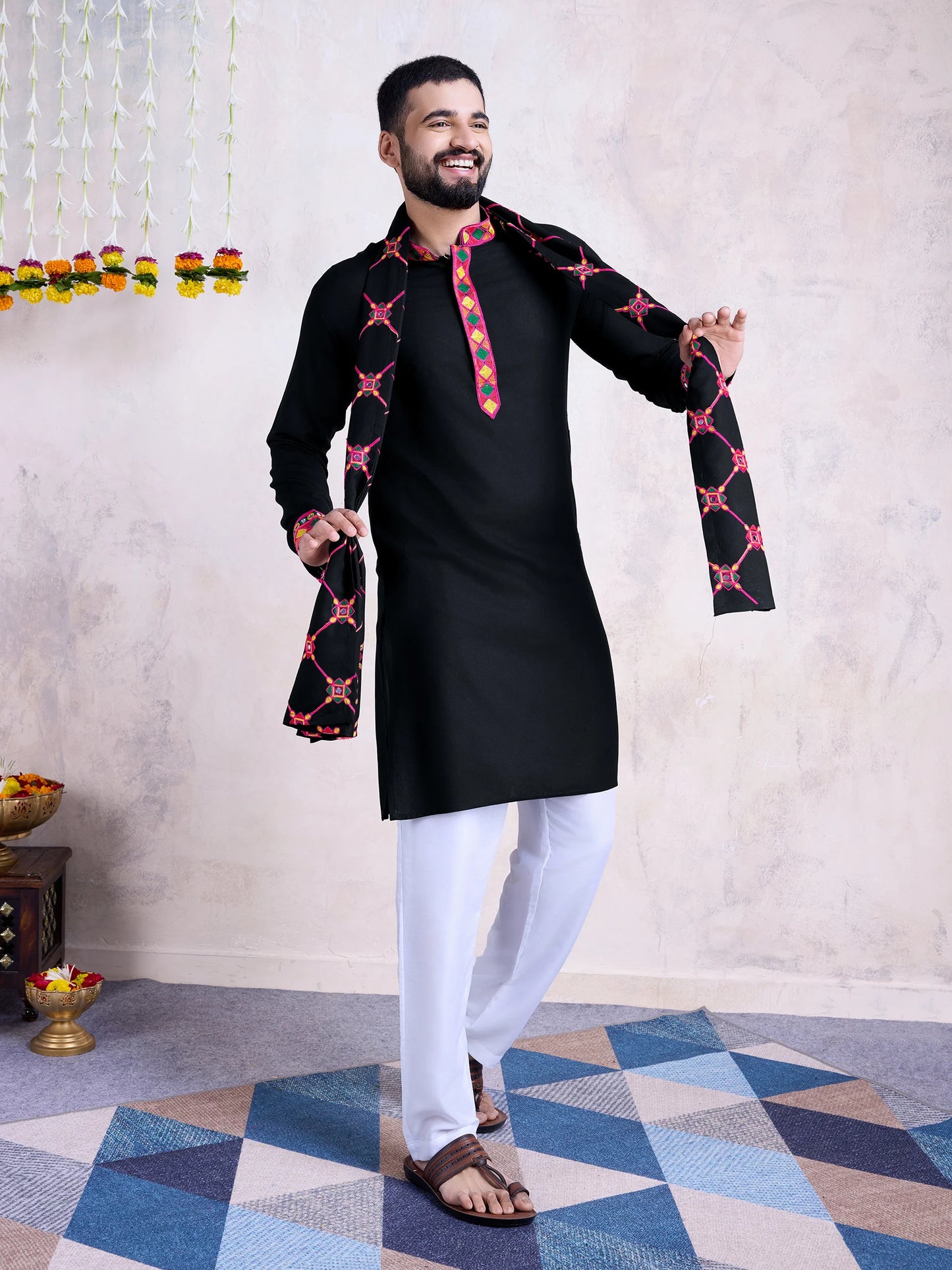 Black kurta with dupatta