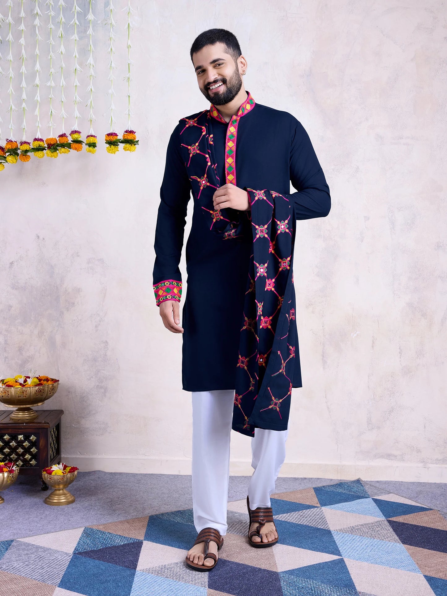 Navy Kurta Dupatta Set
