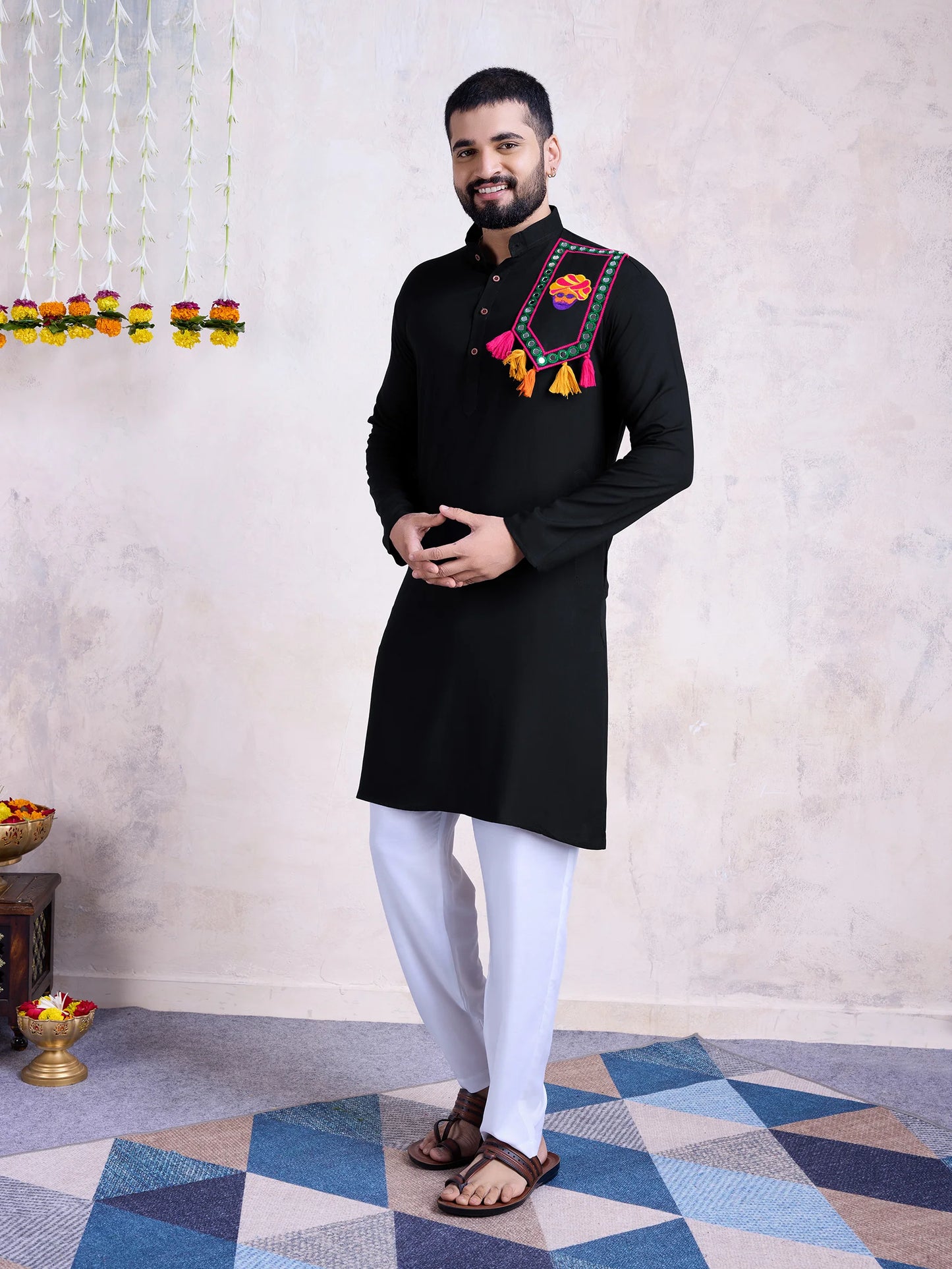 Designer black kurta