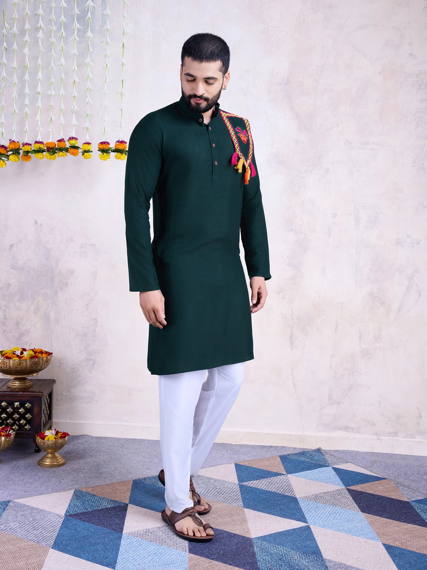 Festive Wear Green Kurta