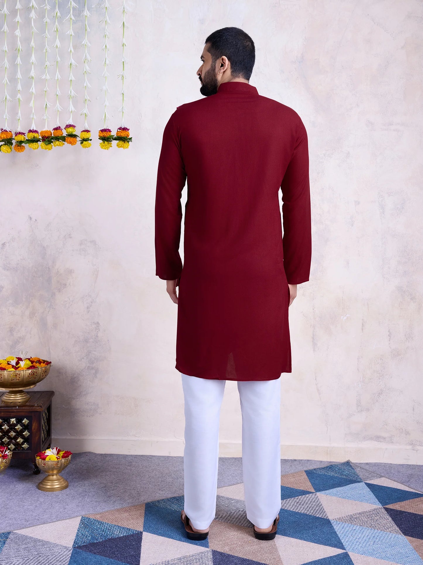 Maroon Kurta with Embroidery