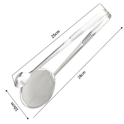 Frying spoon with clip