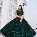 Designer Georgette Teal Green Lehenga Choli Set