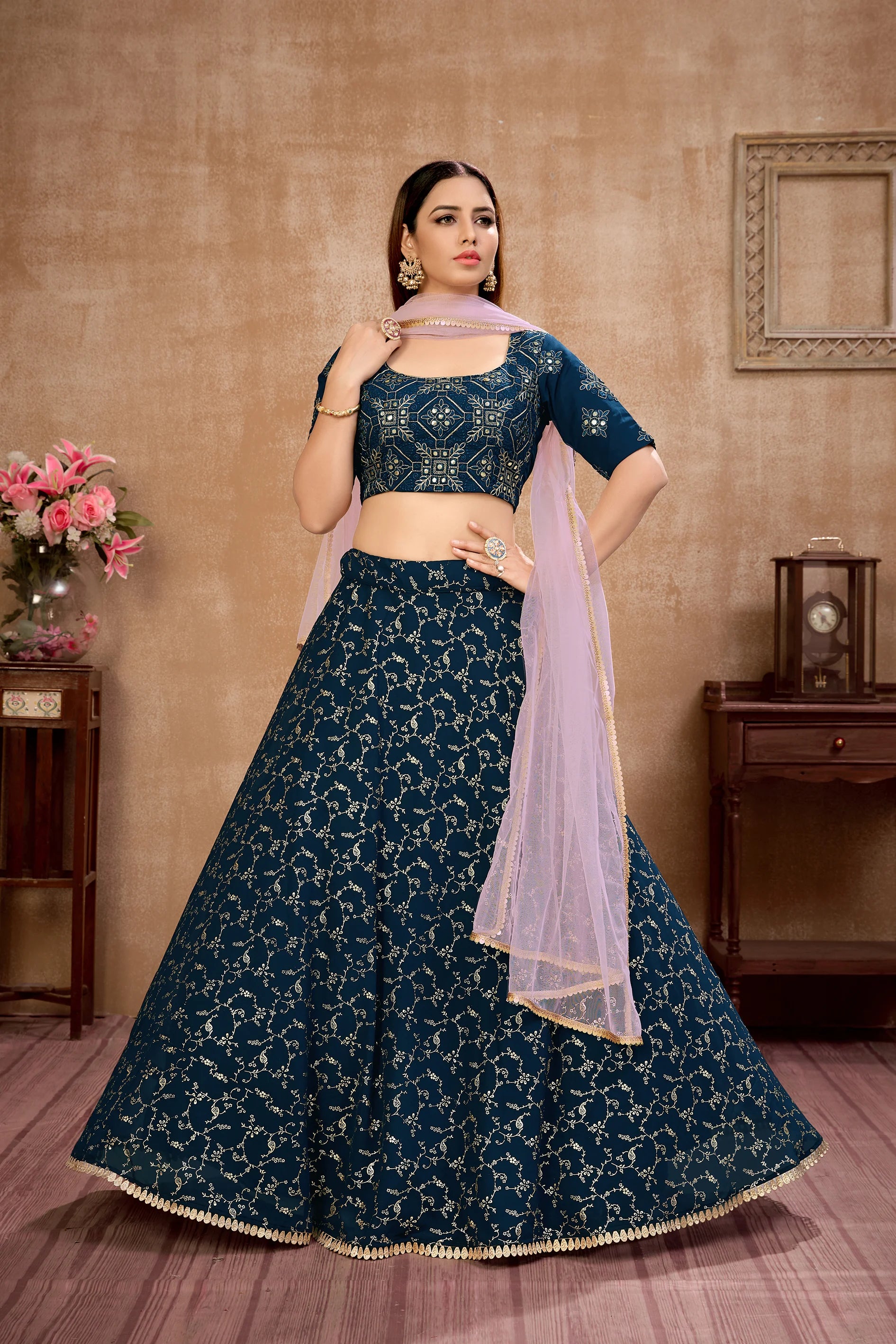 Metallic Foil Lehenga