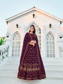 Purple Georgette Lehenga