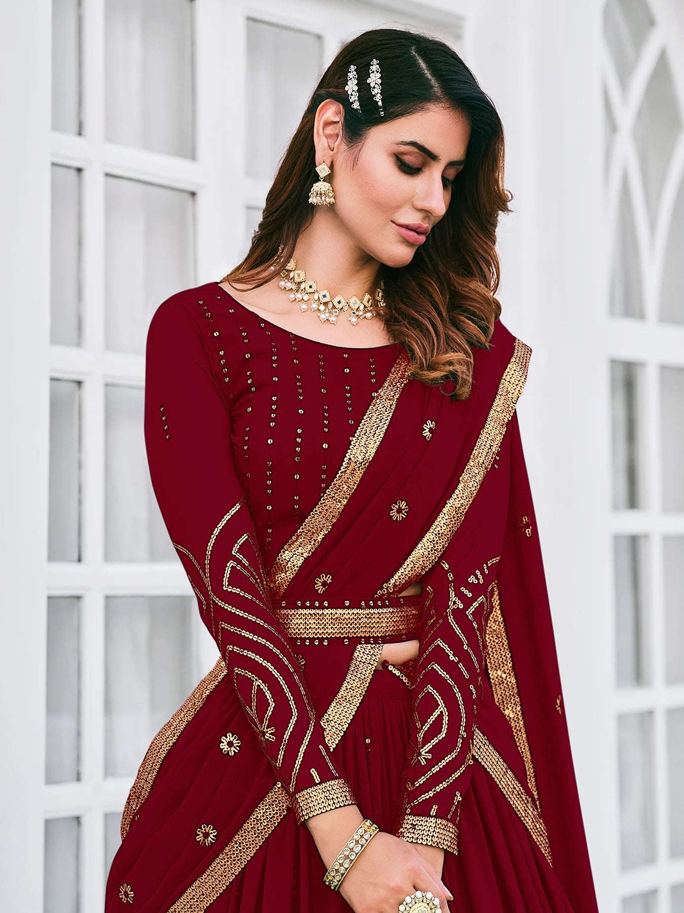 Designer Georgette Lehenga