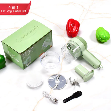 4 IN 1 HANDHELD ELECTRIC VEGETABLE CUTTER FULL SET