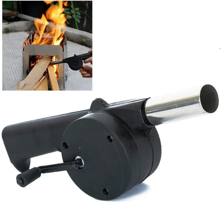 Portable Hand Crank Air Blower Fan For Charcoal Grill BBQ