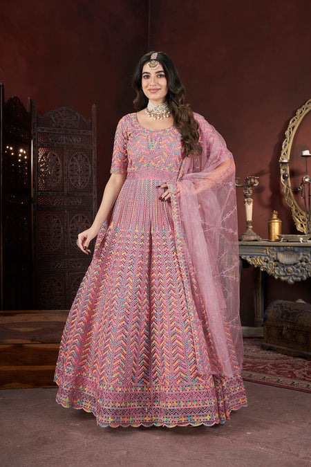 Peach designer gown