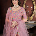 Embroidered net gown