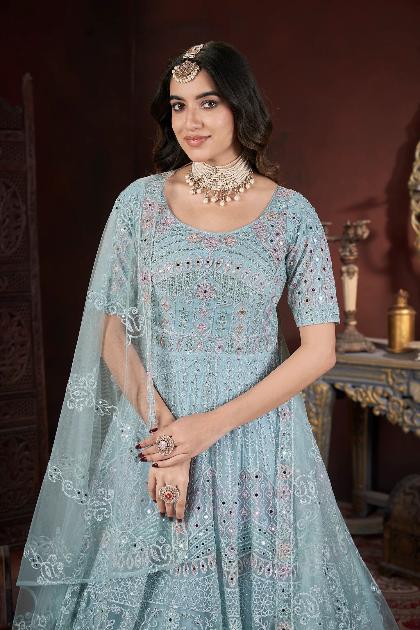 Mirror work gown