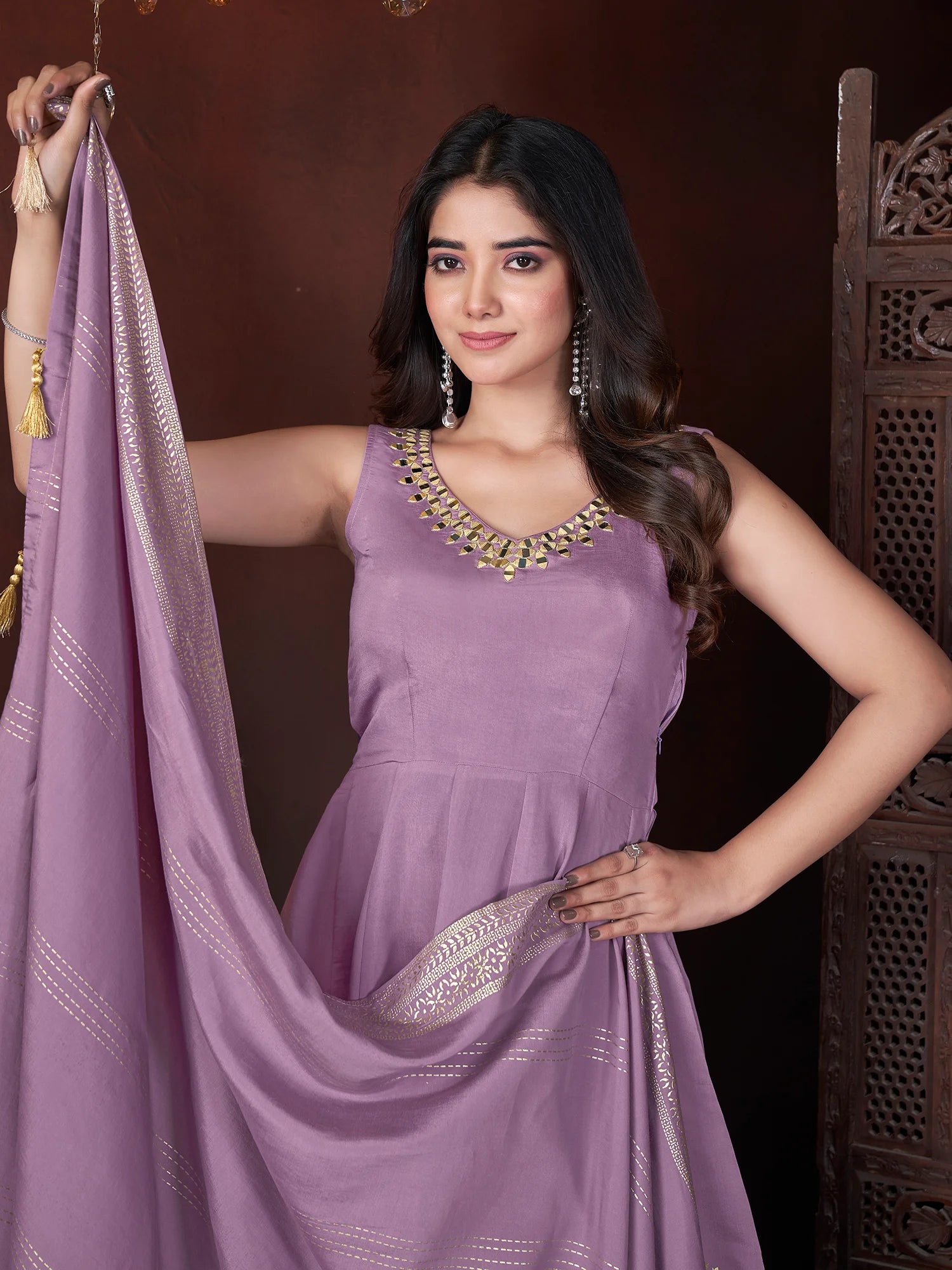 Mirror Work Lavender Outfit