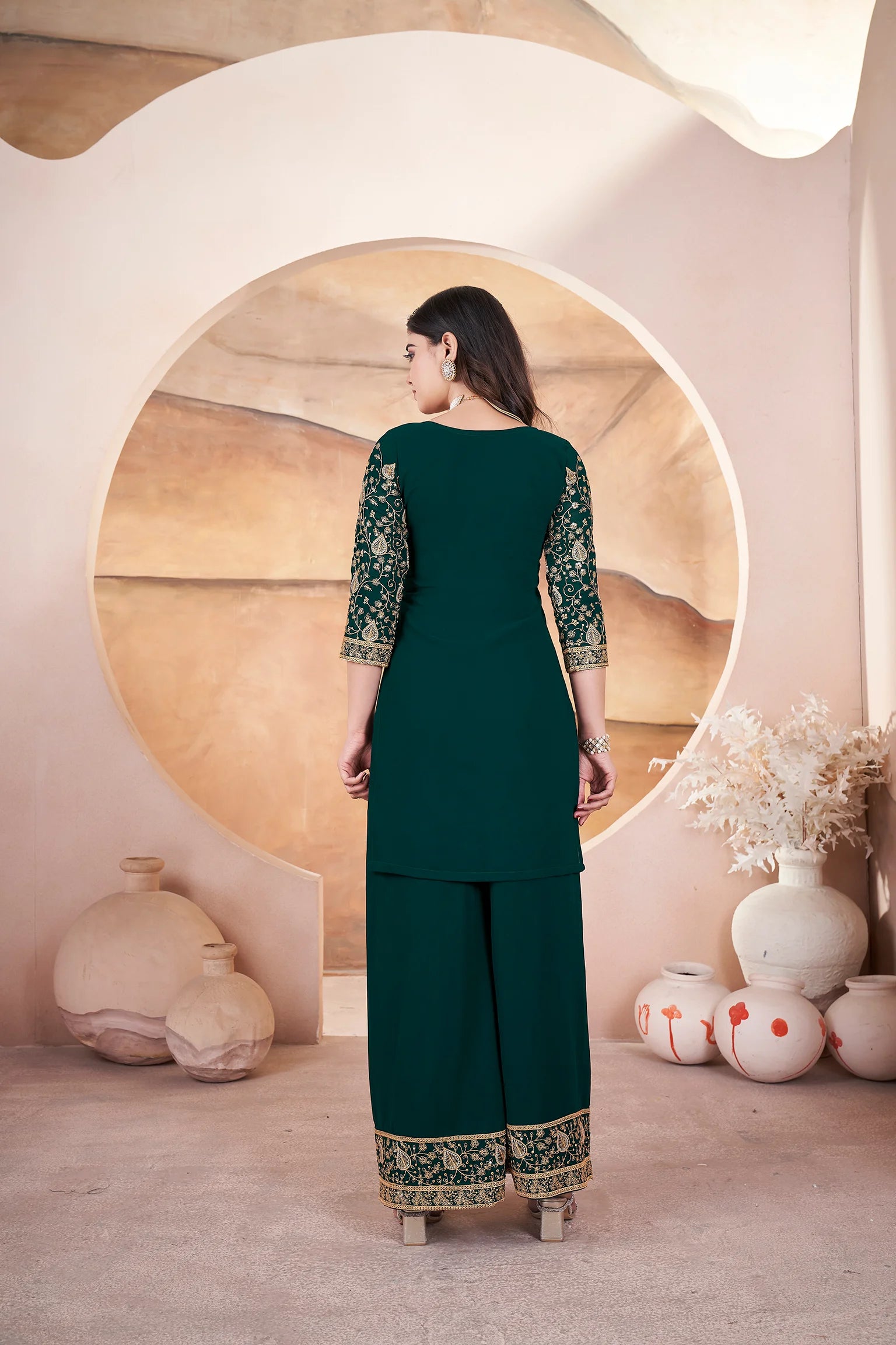 Party Wear Suit Set Green