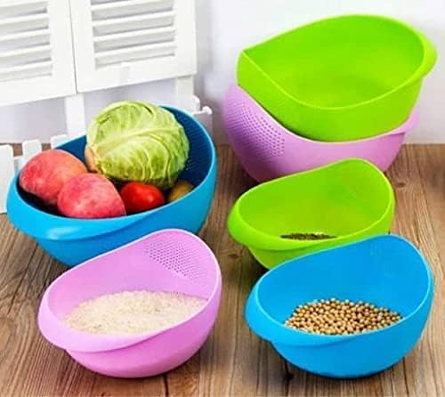 Rice Bowl Pulses, Fruits, Vegetable, Washing Bowl & Strainer