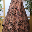 Peach Stone Work Gown