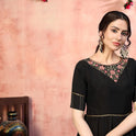 Embroidered Black Gown