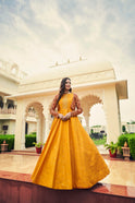 Stylish mustard yellow gown