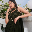 Thread Embroidered Palazzo Suit