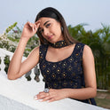 Embroidered blue salwar suit