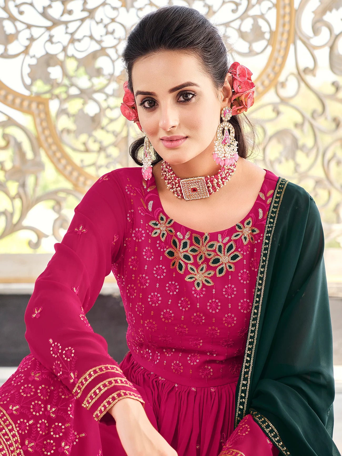 Thread Embroidery Salwar Suit