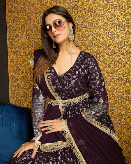 Purple Georgette Gown