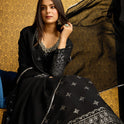 Black Thread Work Gown