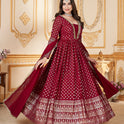 Thread embroidery dupatta