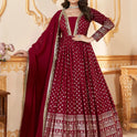 Red gown with dupatta